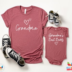 Custom Text and Add Your Photo Grandmother Grandchild Matching Shirt Set,Grandma and Grandma's Best Buddy Shirt,Personalized Grandma Shirt
