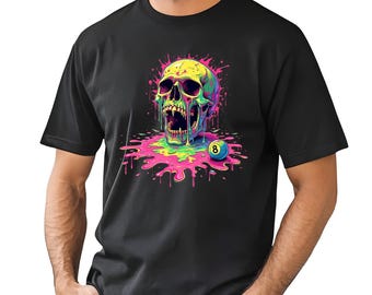Comfort Colors Men Graphic T-Shirt, Neon Skull Unisex Tee