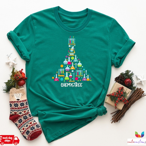 Chemistree Christmas T-Shirt, Funny Science Teacher Christmas Tree Shirts