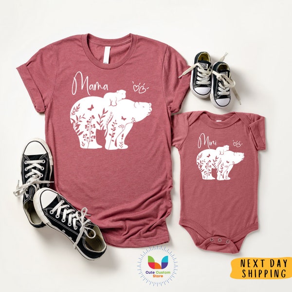 Mama Bear and Mini Bear Shirts, Mama Bear Baby Bear Shirts, Matching Mama and Me Shirt, Mommy and Me Matching Outfits