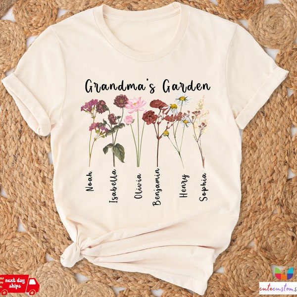 Grandmas Garden Shirt,Grandma Gift,Birth Month Flowers,Personalized Gifts for Grandma,Mothers Day Gift for Grandma,Grandma Shirt