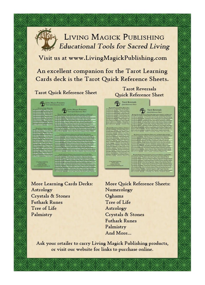 Tarot Quick Reference Sheet Living Magick Publishing - Etsy