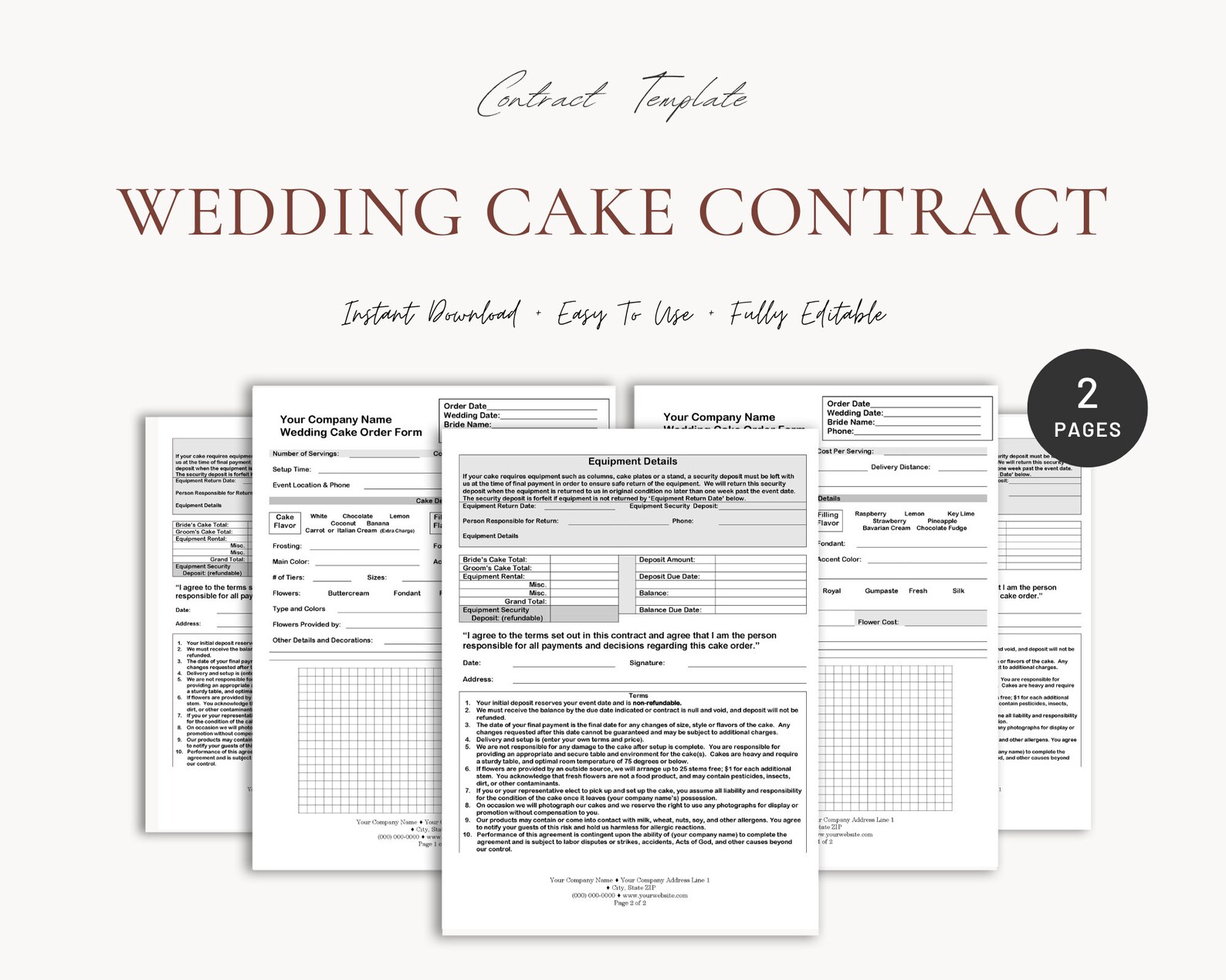 Wedding Cake Contract Contract Template Wedding Cake Template Word