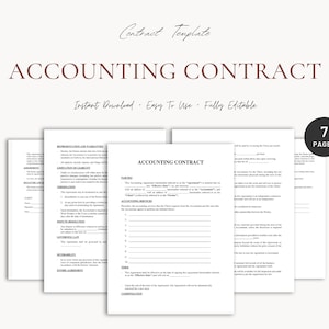 Accounting Contract | Contract Template | Accounting Template | Word Editable Contract | Instant Download | Editable Accounting Contract