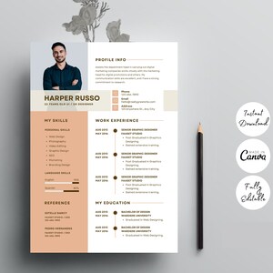 resume template, professional resume, cv template, modern resume, executive resume, resume template canva, canva editable, minimalist resume