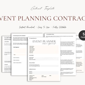 Event Contract | Contract Template | Event Contract Template | Canva Editable Contract | Instant Download | Event Contract Proposal | Design