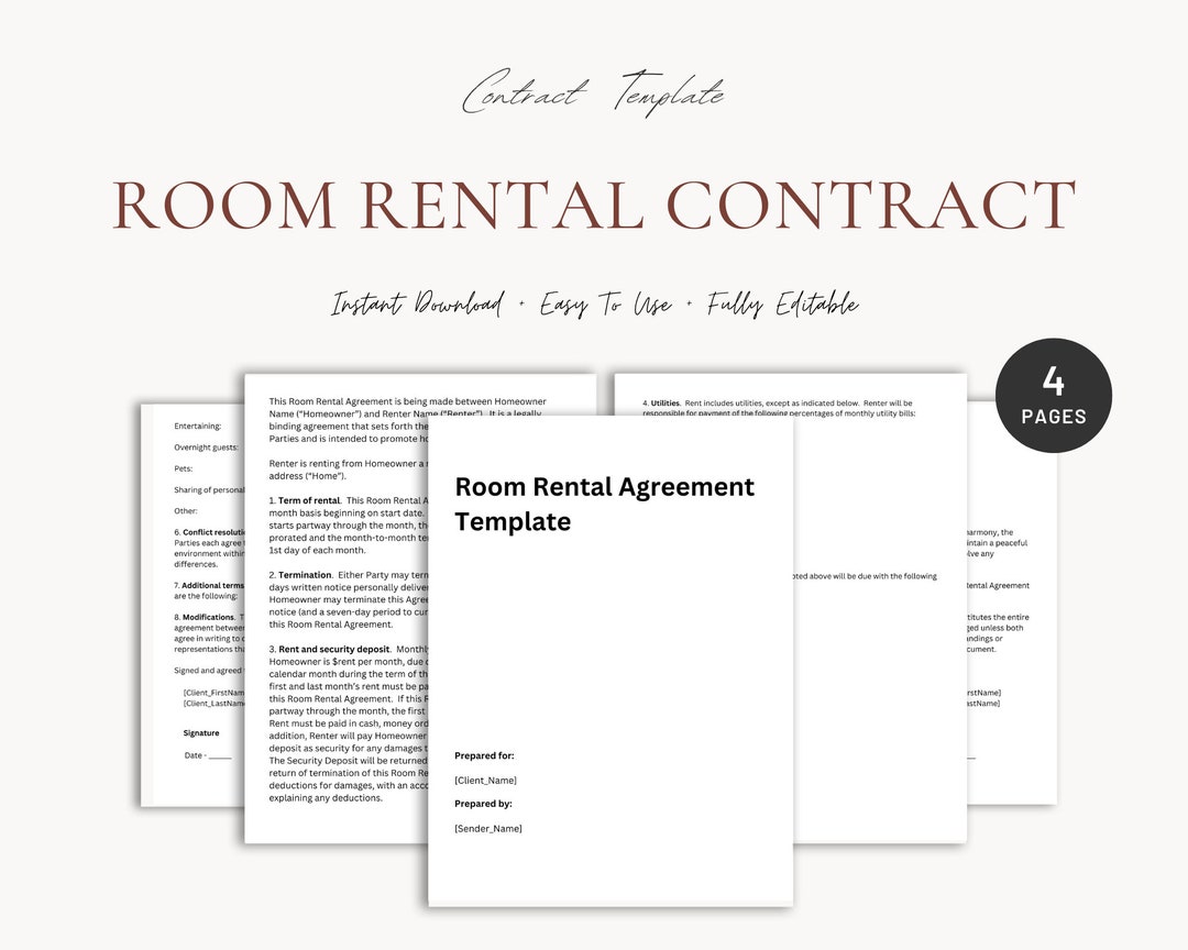 Room Rental Contract | Contract Template | Room Rental Contract ...