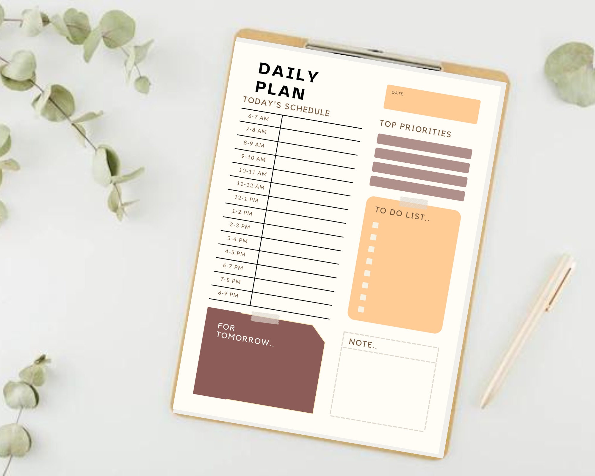 Daily Planner | Digital Planner | Printable Planner | Daily Weekly ...