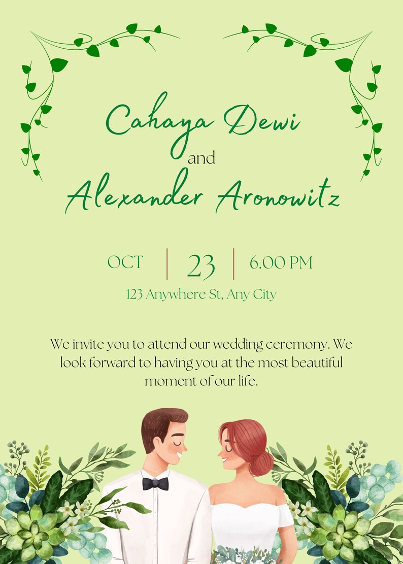 Editable Wedding Invite, Modern Wedding Invite, Printable Modern and