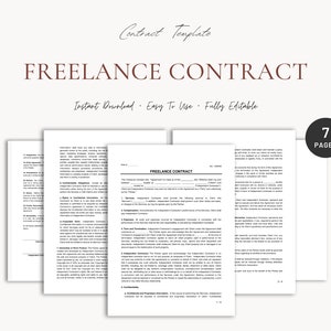 Freelance Contract | Contract Template | Freelance Proposal Template | Word Editable Contract | Instant Download | Freelance Contract Design