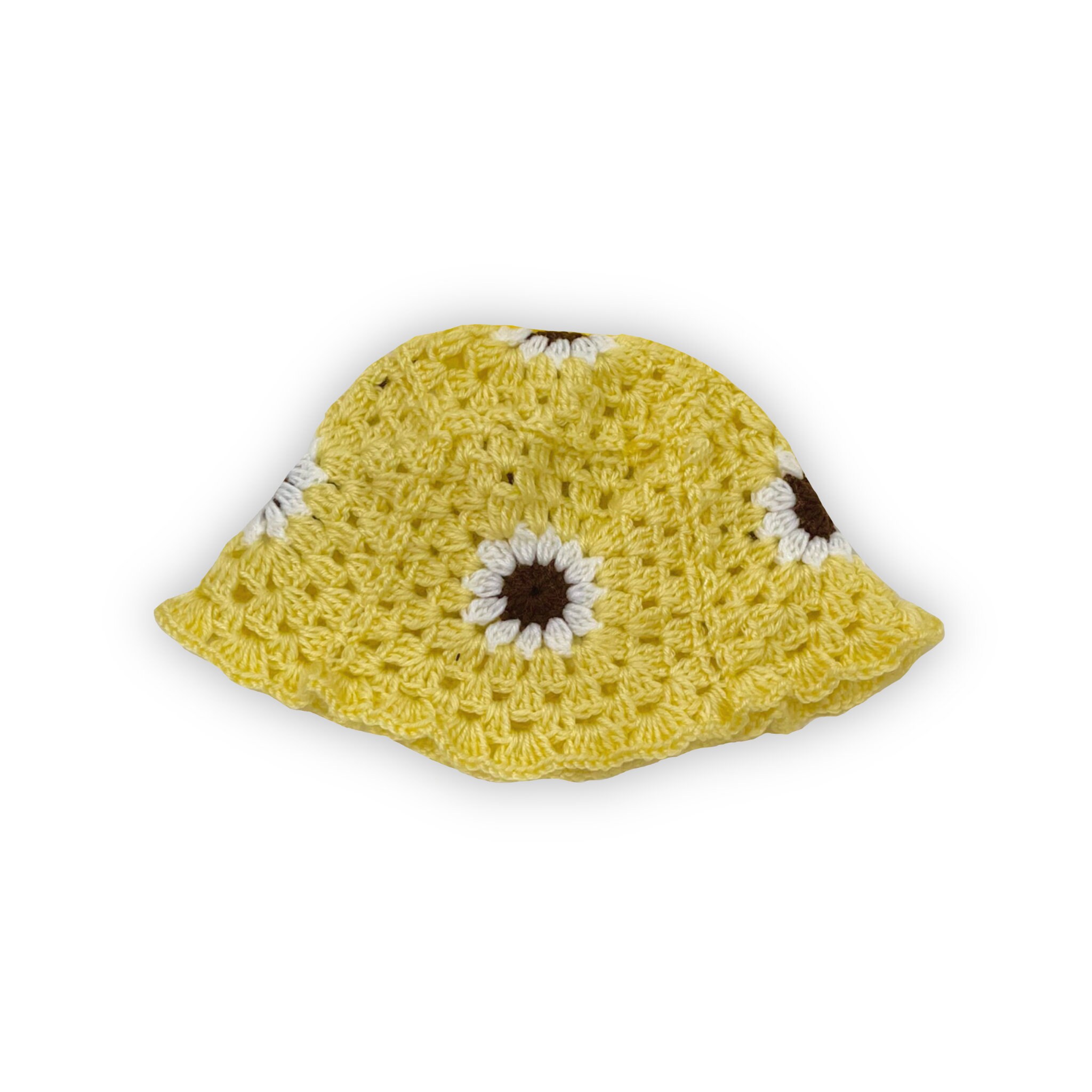 Crochet Yellow Sunflower Bucket Hat 