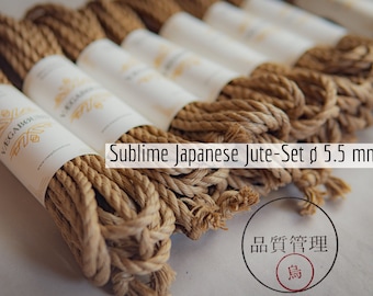 8er-Set japanisches Juteseil ø 5,5mm 8m/10m »VÆGABØUND No.8« für Kinbaku / Shibari  / Bondage mit optionalem Sicherheitsmesser