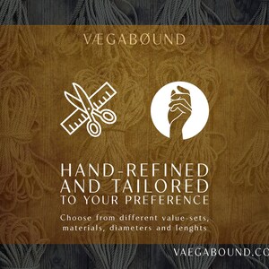 The image is a promotional graphic for a company called Vegabound, which specializes in hand-refined and tailored products. The graphic features a pair of scissors and a hand, symbolizing the company's focus on precision and attention to detail. The text on the image emphasizes the company's commitment to providing hand-refined and tailored products to customers, encouraging them to choose from a variety of value-sets, materials, dimensions, and lengths.