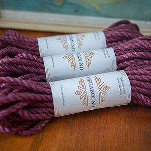 WILD BERRY ø 5 mm jute rope sets in premium quality for Kinbaku / Shibari / Bondage in 8 m and 10 m length, dyed