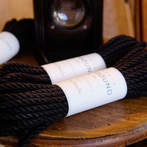 Premium Shibari hemp rope 6 mm »BLACK VELVET« for Kinbaku / Bondage 8 m 10 m