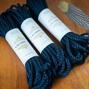 ATLANTIC BLUE ø 6 mm jute rope sets in premium quality for Kinbaku / Shibari / Bondage in 8 m and 10 m length, dyed