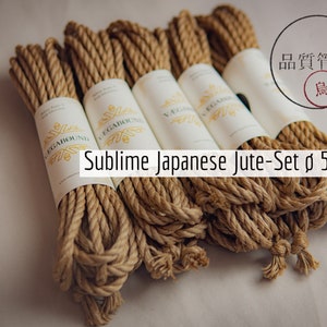 Set of 5 Japanese jute rope ø5.5 mm 8 m / 10 m »VÆGABØUND No.5« for Kinbaku / Bondage / Shibari