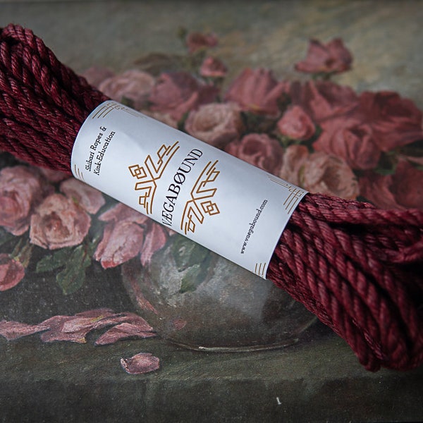 DARK RUBY ø 6 mm Premium quality jute rope sets for Kinbaku / Shibari / Bondage in 8 m and 10 m lengths, dyed