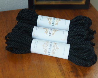 Corde de chanvre Shibari 5 mm CLASSIC »Velvet Black« pour kinbaku / bondage 8 m 10 m