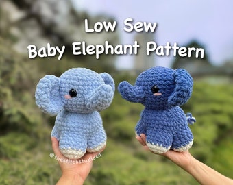 PATROON - Laag naai babyolifant knuffel haakpatroon | Amigurumi babydierenproject