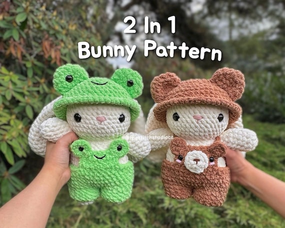 あみぐるみ ウサギとカエルのセット うさぎとカエルさん 編みぐるみ