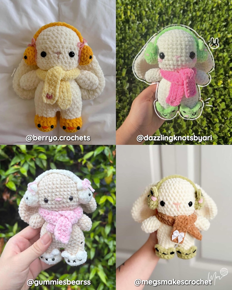 4 In 1 Cozy Baby Bunny Plushies Crochet Pattern | Earmuffs, Boots, Scarf image 8