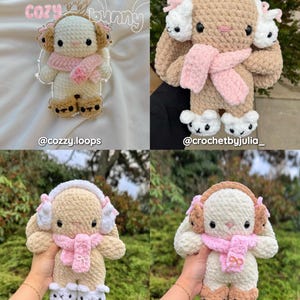 4 In 1 Cozy Baby Bunny Plushies Crochet Pattern | Earmuffs, Boots, Scarf image 9