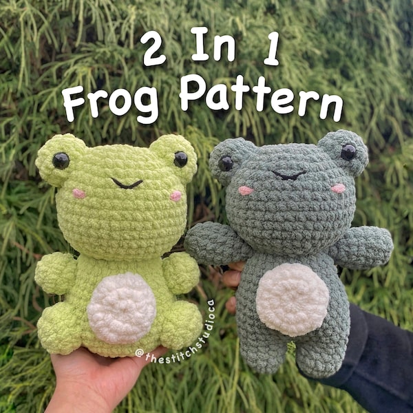 PATTERN - 2 in 1 Frog Plushie Crochet Pattern