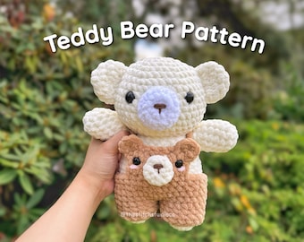 Teddy Bear Plushie In Bear Overalls Crochet Pattern