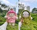 4 in 1 Bunny Plushie In Pajamas, Collared Coat and Beanie Crochet Pattern Bundle product logo