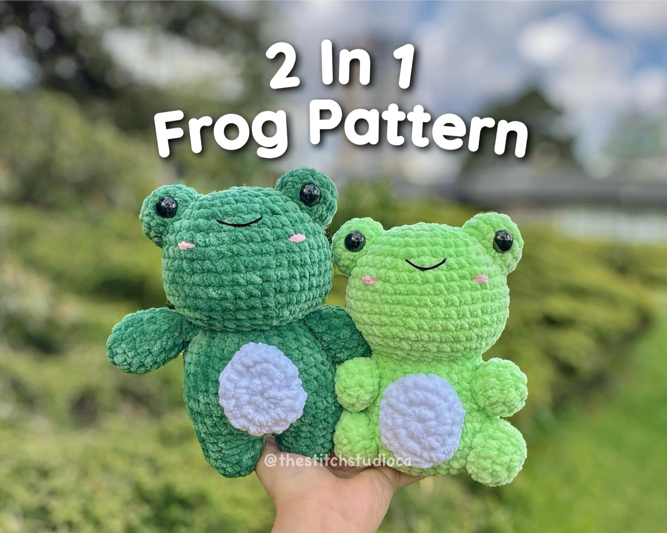 2 in 1 Baby Frog Plushie Crochet Pattern | Sitting and Standing