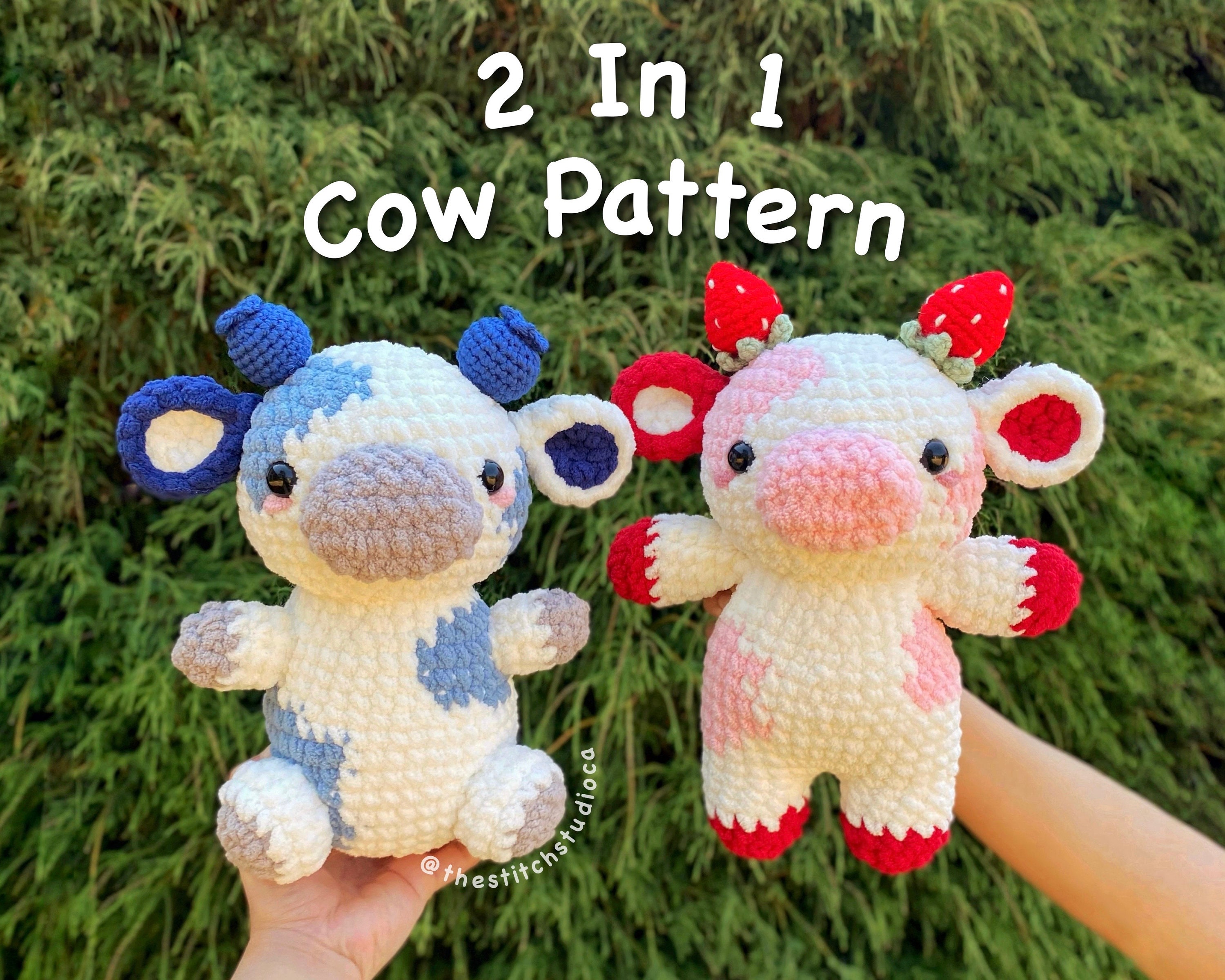 Crochet plush Strawberry Cow pattern - amigurumi Digital Eng - Inspire  Uplift