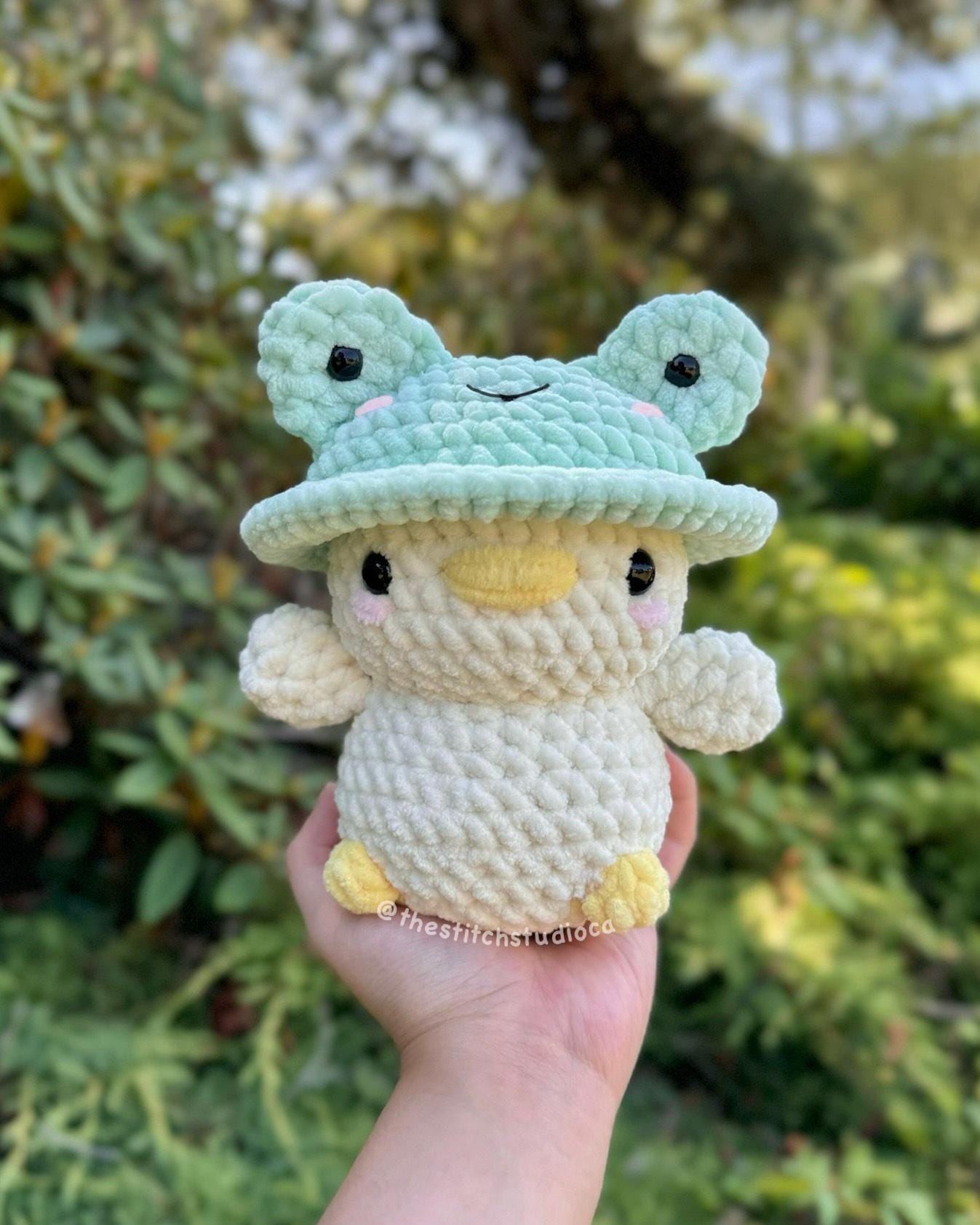 3 in 1 帽子をかぶった赤ちゃんアヒルのぬいぐるみ かぎ針編みパターン