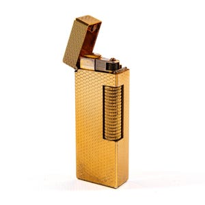 Vergoldeter Vintage Dunhill Rollagas Feuerzeugkorb 1960er Jahre