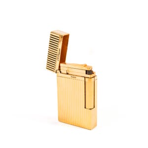 Encendedor vintage S.T. Dupont Ligne 2 Montparnasse bañado en oro, década de 1990