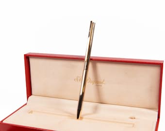 Bolígrafo S.T. Dupont Classique vintage chapado en oro rosa en caja, década de 1980