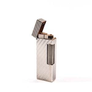Accendino Dunhill Rollagas placcato argento vintage Waves anni '60