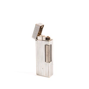 Vintage Silver Plated Dunhill Rollagas Lighter "Ribbon" 1970s