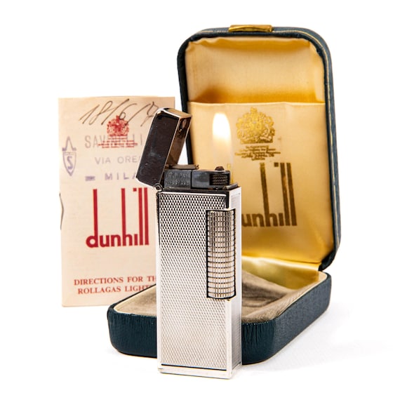 ✨希少✨dunhill ヴィンテージコンパクト（箱・袋付） Vintage Silver Plated Dunhill Rollagas Lighter Barley in Box 1965