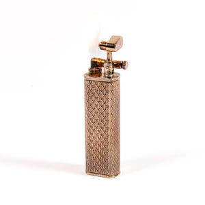 Vintage Solid Sterling Silver Rose Gold Plated Dunhill Sylphide Lighter 1970s