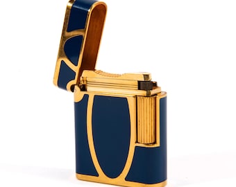 Vintage S.T. Dupont Soubreny Lighter Blue Lacquered 1990s