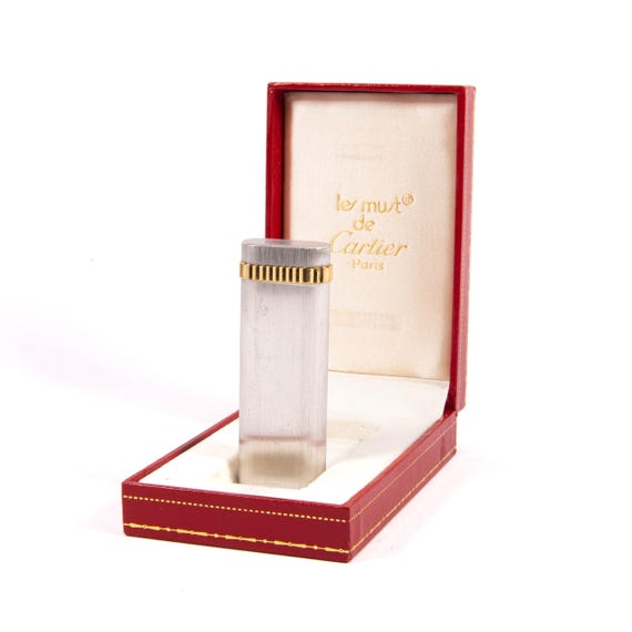 Vintage Versilbertes Cartier Les Must Feuerzeug in Box 1970er