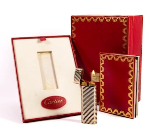 Accendino Cartier Trinity in oro massiccio 18k, vintage, in scatola, anni '70