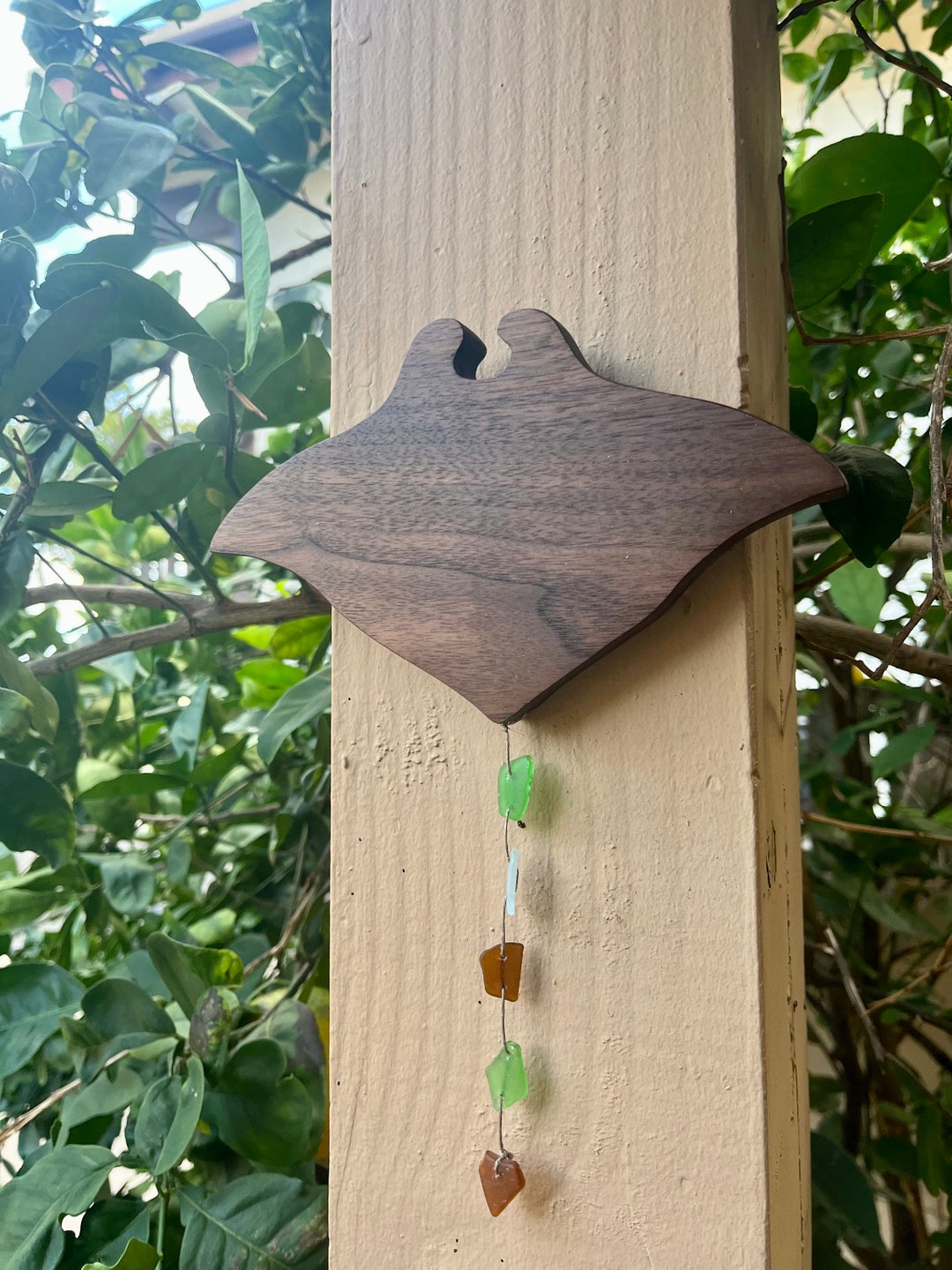 Walnut Wooden Manta Ray Wall Hanging, Ocean Decor, Sea Life Art, Beachy ...