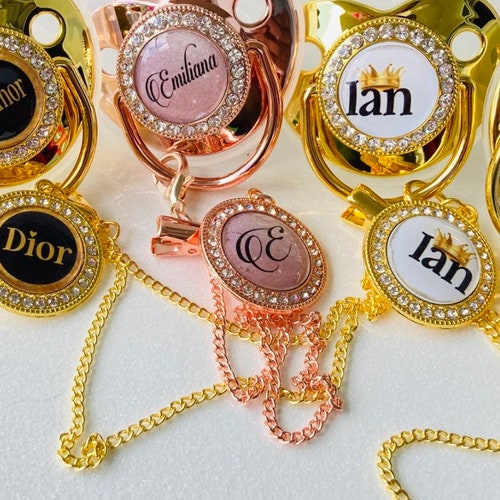 Gold Custom Pacifier With Personalized Baby's Name Gift Etsy