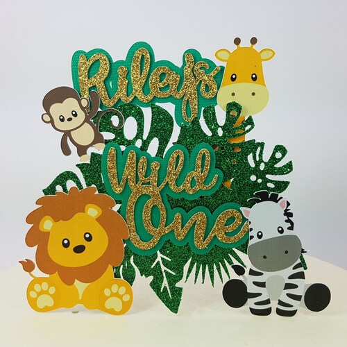 Wild One Cake Topper First Birthday Cake Topper Jungle Etsy