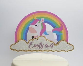 rainbow cake topper svg etsy