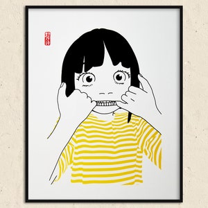 職人技スクリーンプリント 40x50 cm 限定番号付き壁装飾 - Grimace