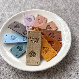 30pcs Leather Labels Handmade With Love Labels Crochet Tags With Holes For  Embel