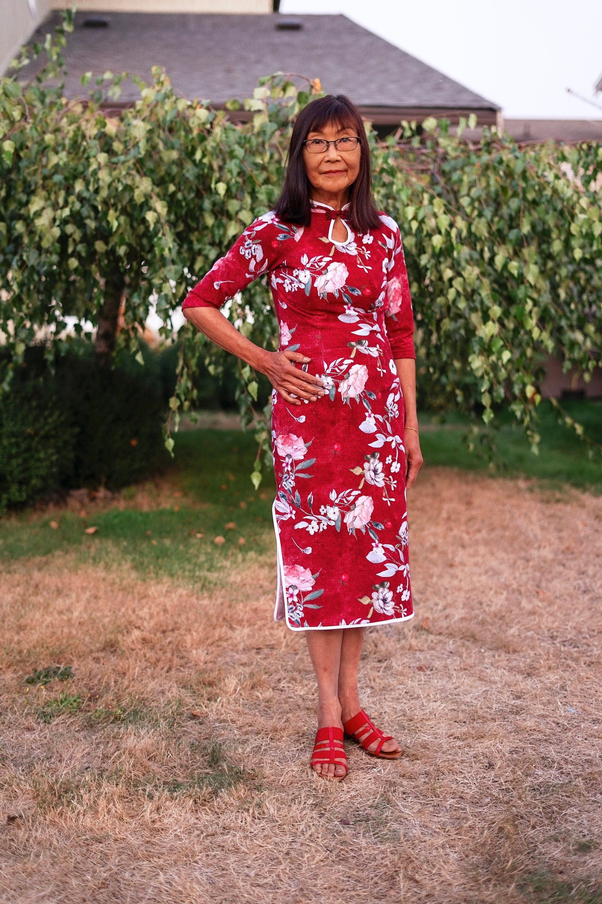 【PAMEO POSE】Mandarin Button Dress PAMEO POSE Mandarin Button Dress （ベージュ） -ファッション